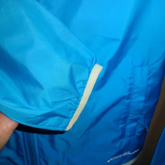 NEW Eddie Bauer Jacket Blue Size S Lightweight Motion Storm Rain Hood Zip NWT - Picture 4 of 6